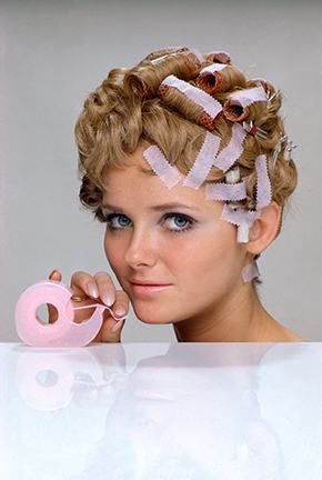 William Helburn, Cheryl Tiegs, Hair Tape, 3M, 1968. Courtesy Staley-Wise Gallery